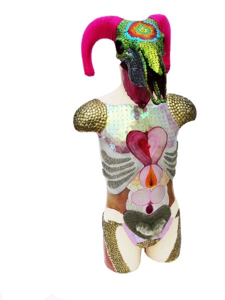 Javier Navarro Romero – Afrodite Armor, 2011, kombinovaná technika 75 x 36 cm