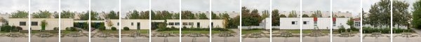 Carlos Azeredo Mesquita – Zářící město, oblast Havanské ulice, Budapešť – Pokácené stromy, 2010, série digitálních tisků na papíru, adjustováno na Alucobondu, celek, 500 cm x 60 cm
