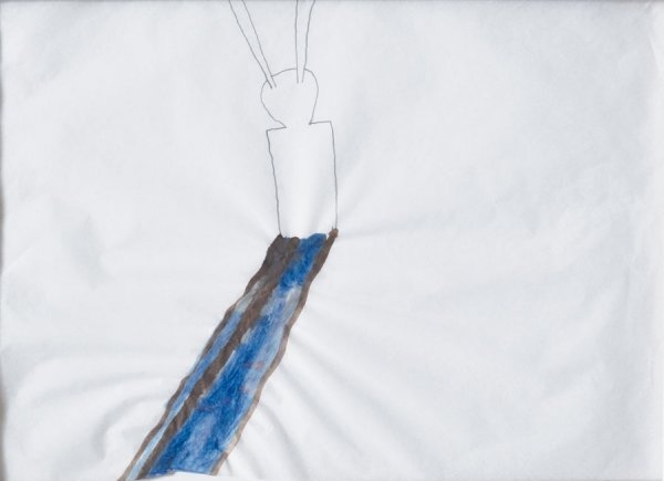 Sarah Rutschman – Bez názvu, 2010, tuš na hedvábném papíře, 25 x 35 cm