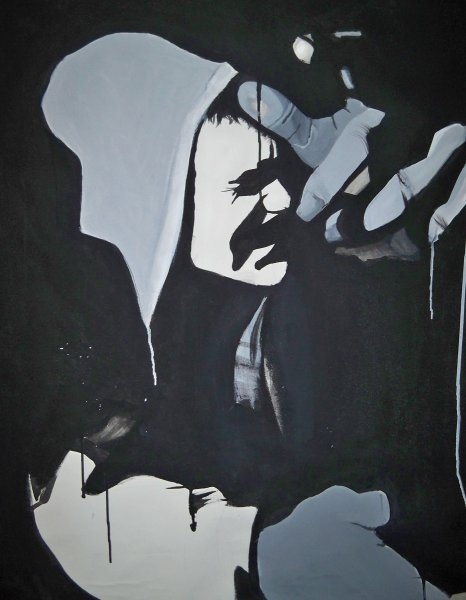 David Michel fayek – Padlý hrdina č. 3, 2010, akryl na plátně, 65 x 48 cm