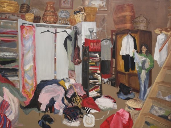 Dia Zékány – Overloaded interior I., 2013, oil, canvas, 150 x 100 cm