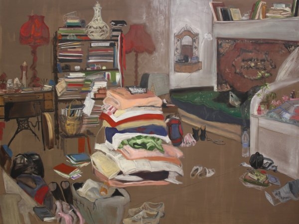 Dia Zékány – Overloaded interior II., 2013, oil, canvas, 150 x 100 cm