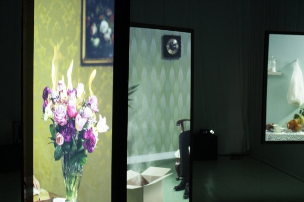 Wojciech Tymicki – Mythology of Object, video installation, loop, 2012, three 1:1 scale backlit projections with sound. 