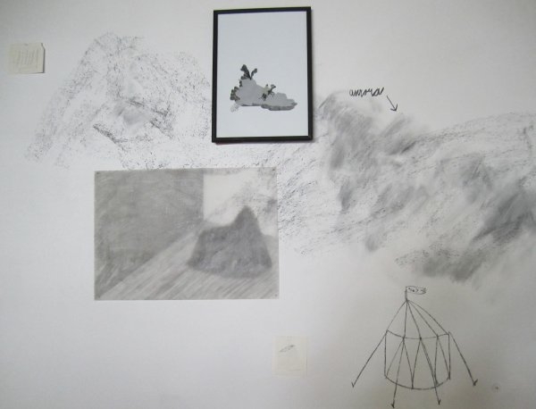 Kateřina Dobroslava Drahošová – Místo místa, kresby, prostorová instalace, 2014