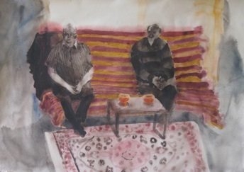Pegah Amini – Our Guests, 2014, watercolor