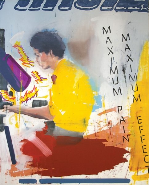 Johannes Daniel – Maximum effect, 2015, olej na plátně, 260x210cm