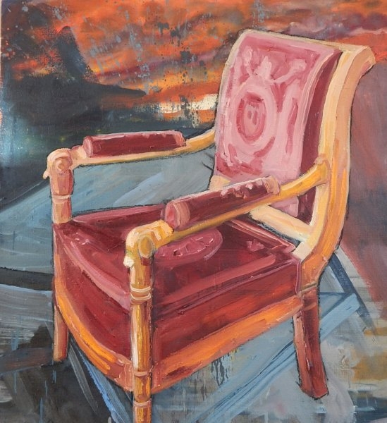 Václav Buchtelík – Armchair, 2015, oil on canvas, 70 x 65 cm