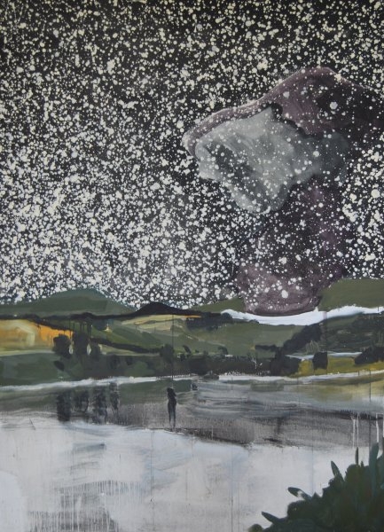 Václav Buchtelík – On the hill, 2015, acrylic on canvas, 220 x 160 cm