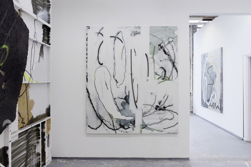 Ricardo van Eyk – Malba emailem, sprejem, olejem, lakem na dřevěném panelu, 2016. 125x155 cm. foto: Natalie Jordanova 
