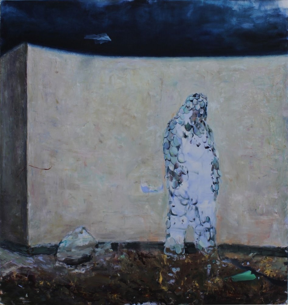 Gagyi Botond – Paper plane, 2017, oil on canvas, 200x190