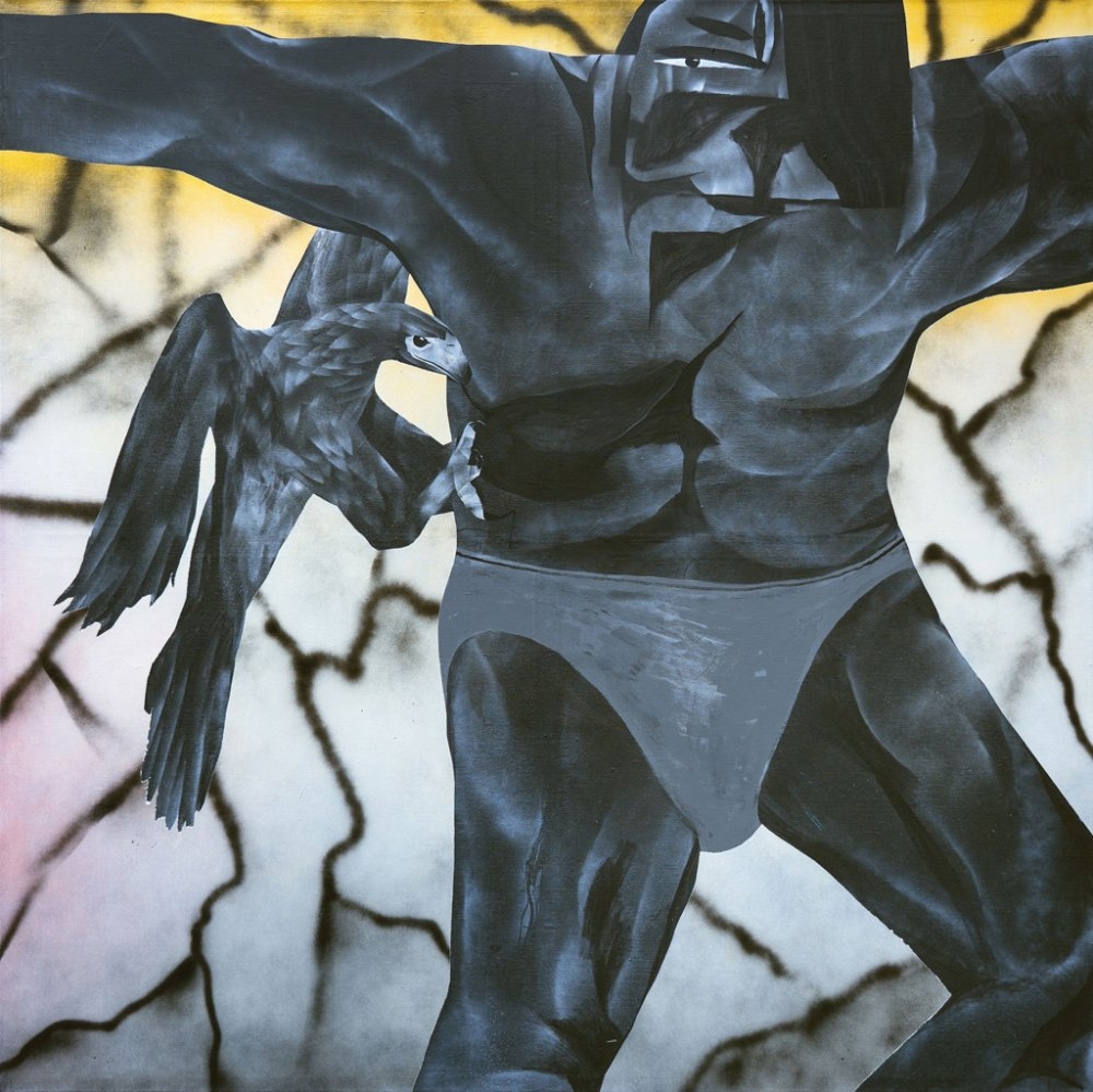 Vojtěch Kovařík – Prometheus, 200 x 200 cm, acrylic on canvas, 2019